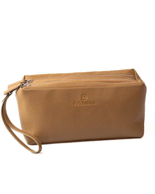 The Hatch – Double Compartment Beige Travel Pouch