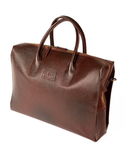 The Flint - Leather Executive Bag with Laptop Compartment ( Burgundy )