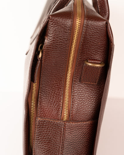 The Flint - Leather Executive Bag with Laptop Compartment ( Burgundy )