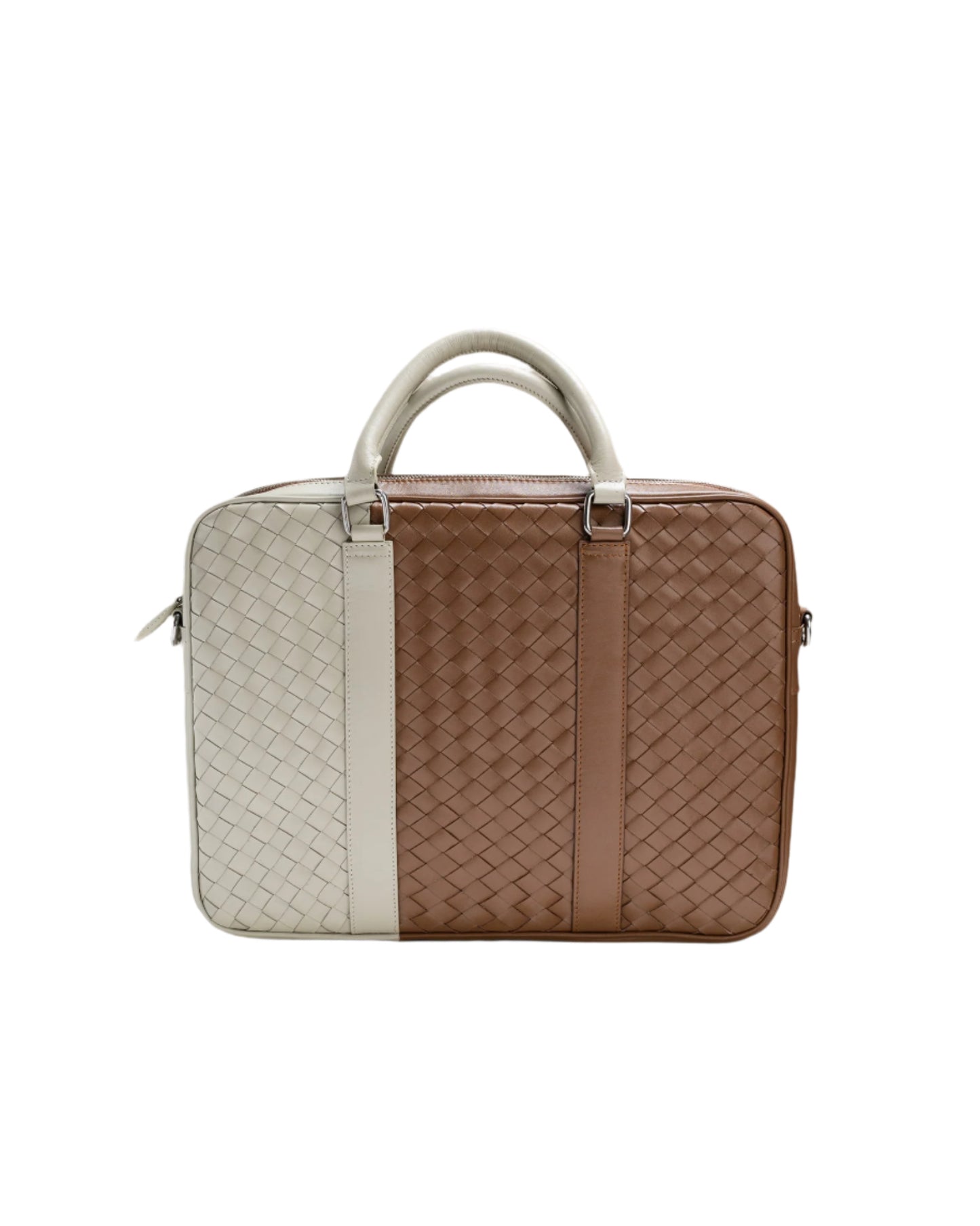 Loom : Braided Exeuctive Bag (Ivory & Mud Brown)