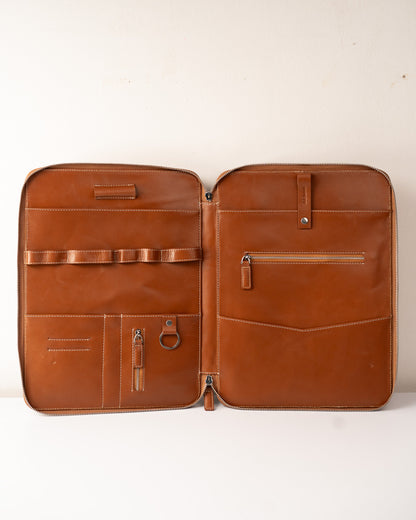 The Stack : Laptop Organizer in Tan by Dutchman