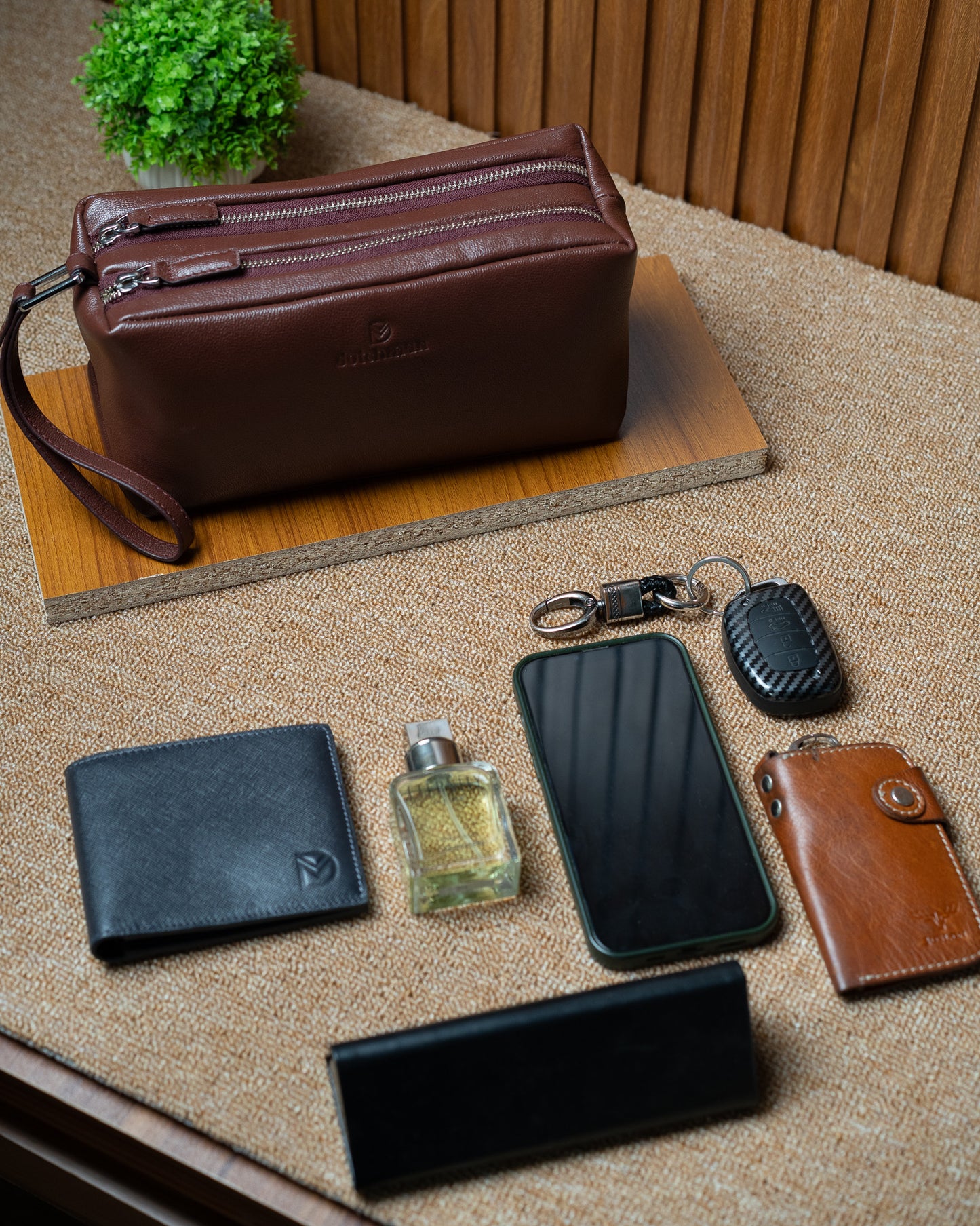 The Hatch – Double Compartment Maroon Travel Pouch