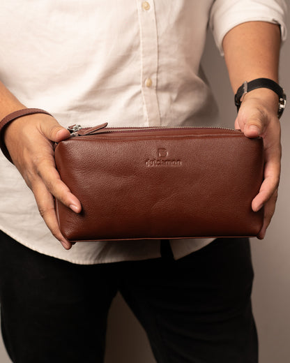 The Hatch – Double Compartment Maroon Travel Pouch